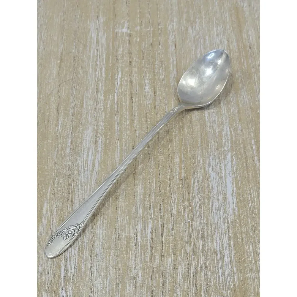 Tudor Plate Queen Bess Iced Tea Spoon Oneida Community Silverplate Flatware